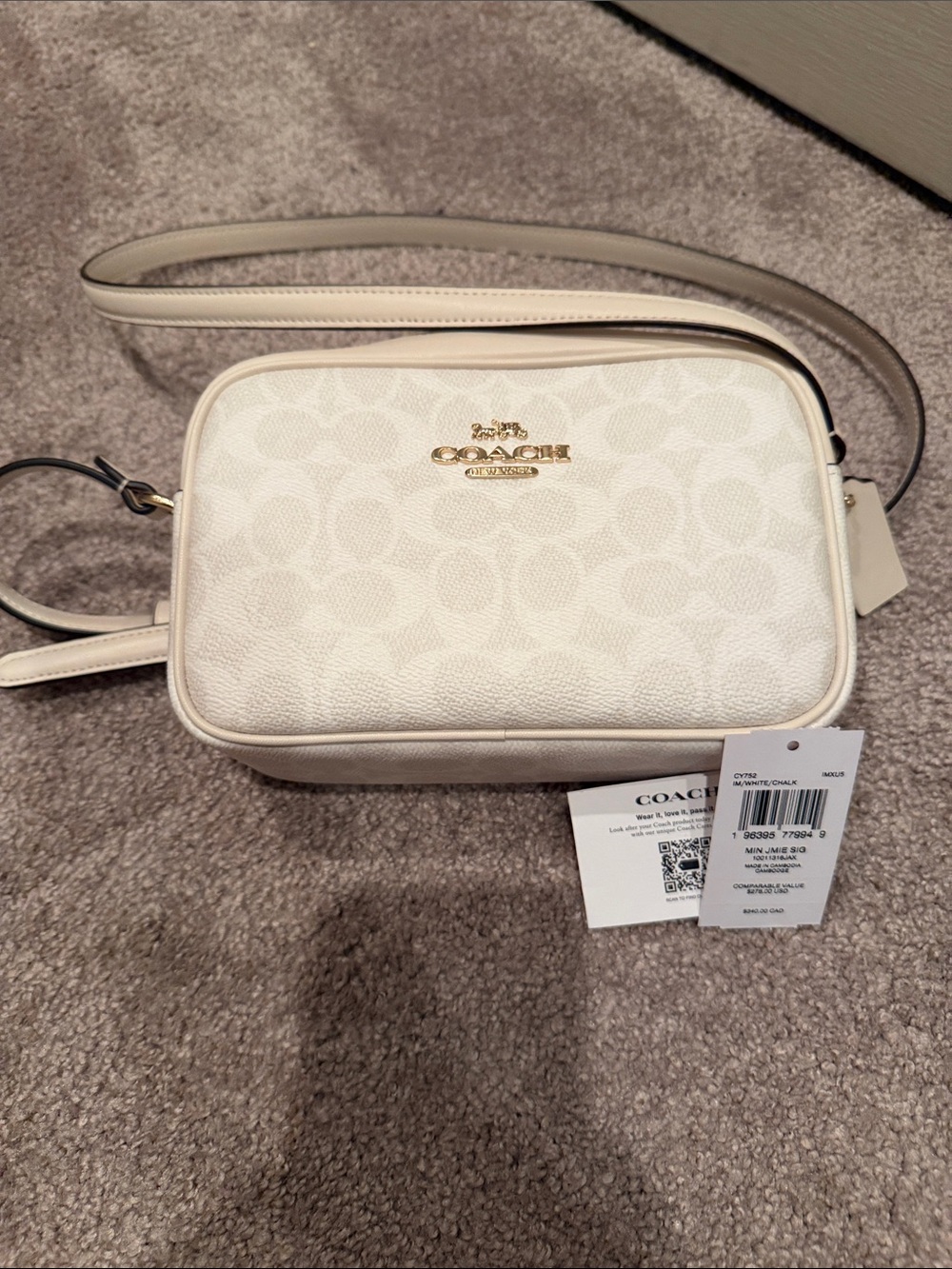 Coach Chalk Pebble Canvas Small Crossbody Bag